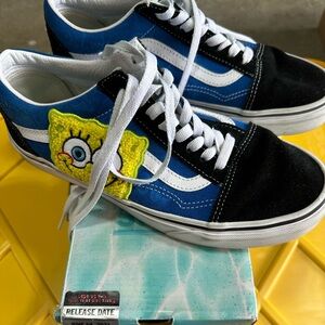 Vans Blue and Black SpongeBob Women's Shoes